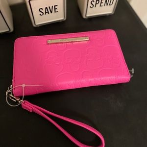 Betsy J Hot Pink Skull Wallet